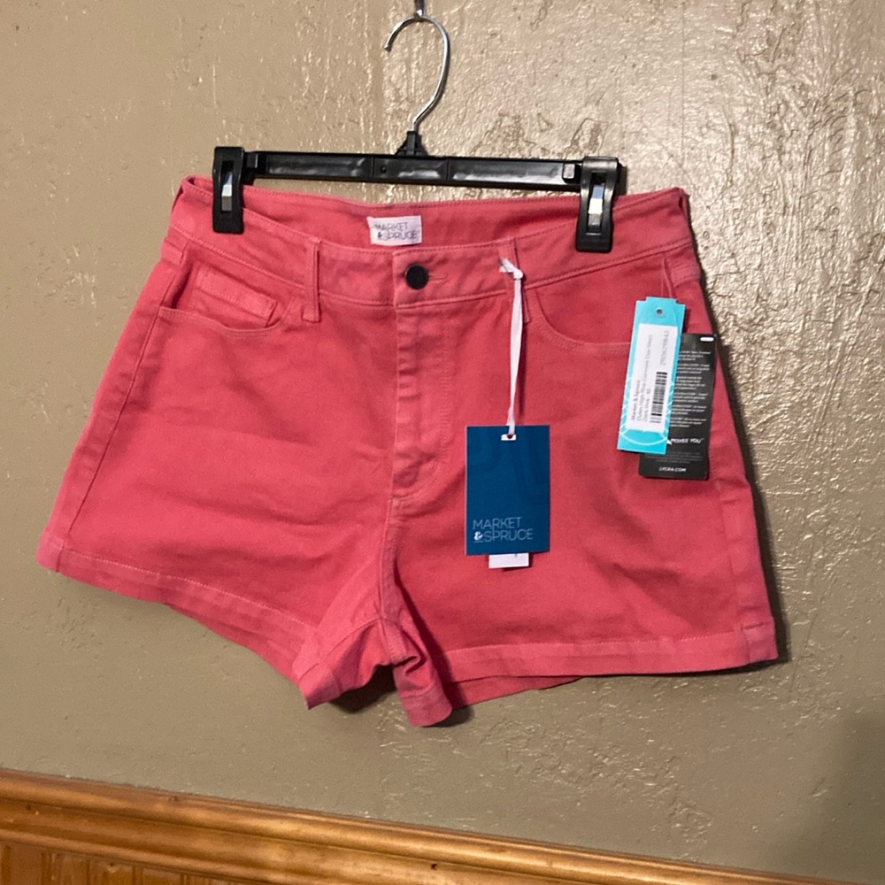 NWT Market & Spruce Pink Jean Shorts Classic Denim Style